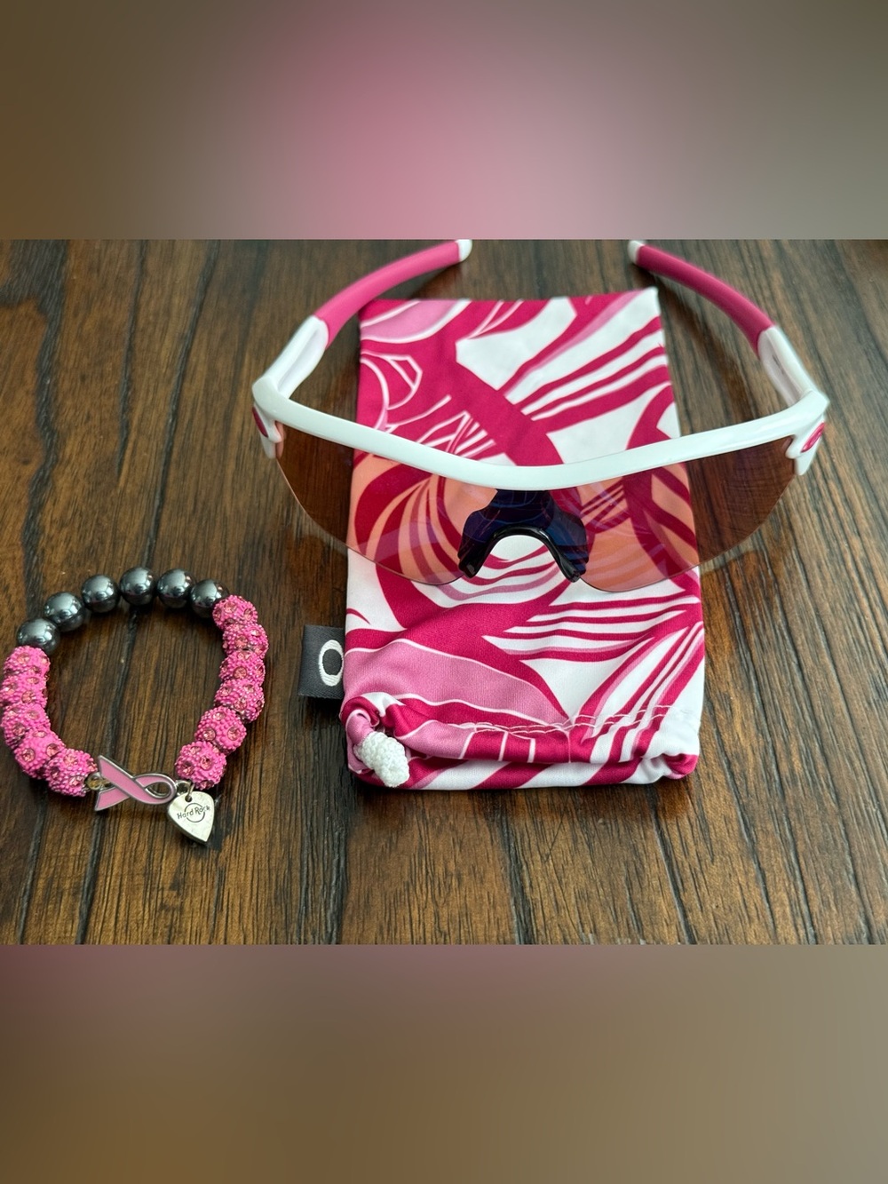Oakley Pink and White Sunglasses Special Breast Cancer Awareness Ribbon Edition
